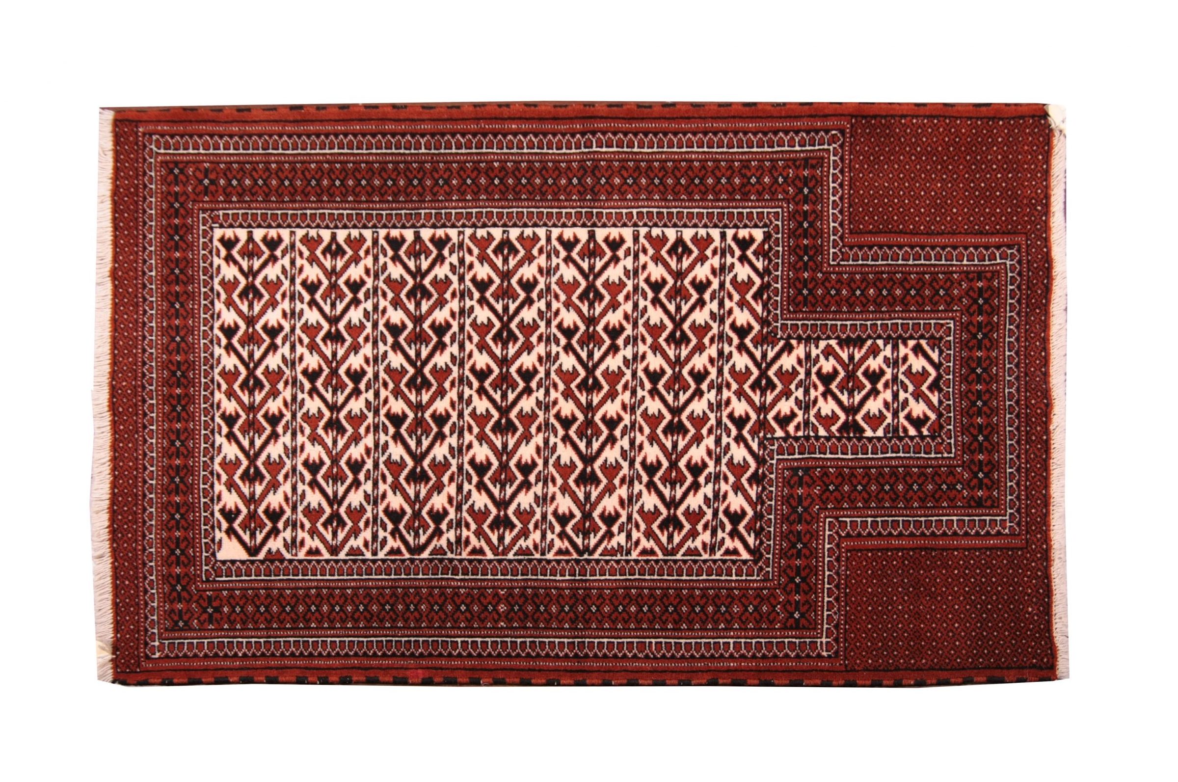 253-000469 Persian Turkoman Prayer rug-flat