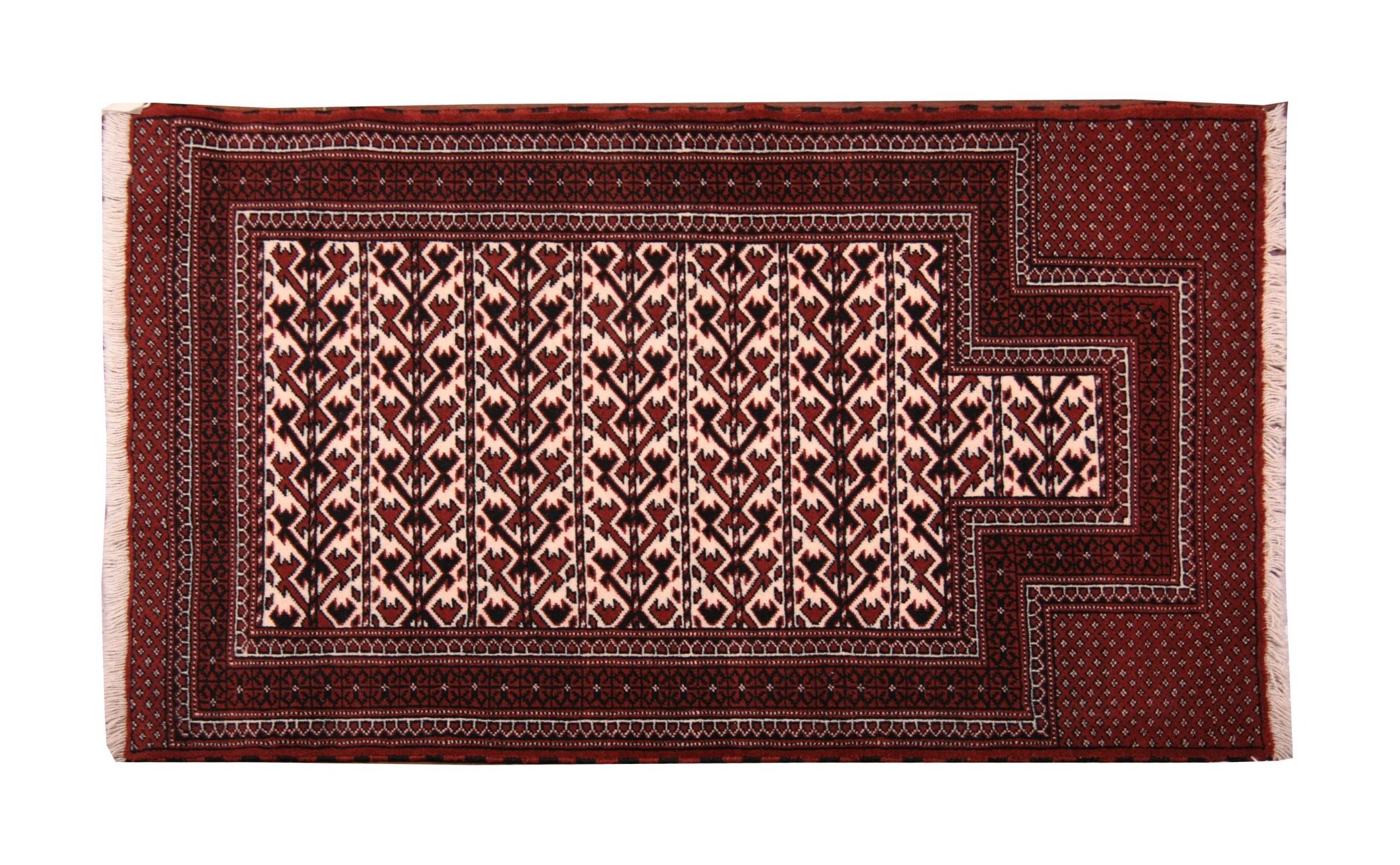 253-000502 Persian Turkoman Prayer rug-flat