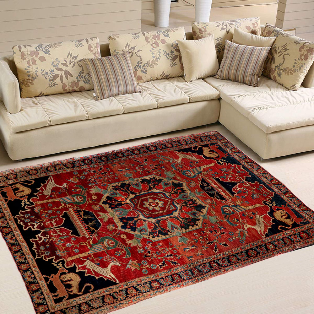 Liberia Rugs Antique Lion Rug - 1.86x1.30 - Heritage Rug Sale